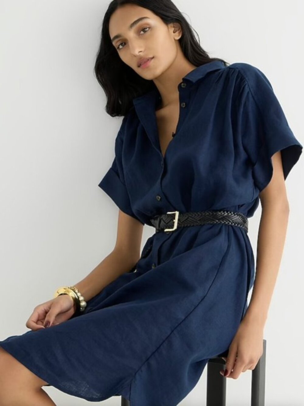 J. Crew Navy !00% Irisn Linen Dress by Baird McNutt | Women's S